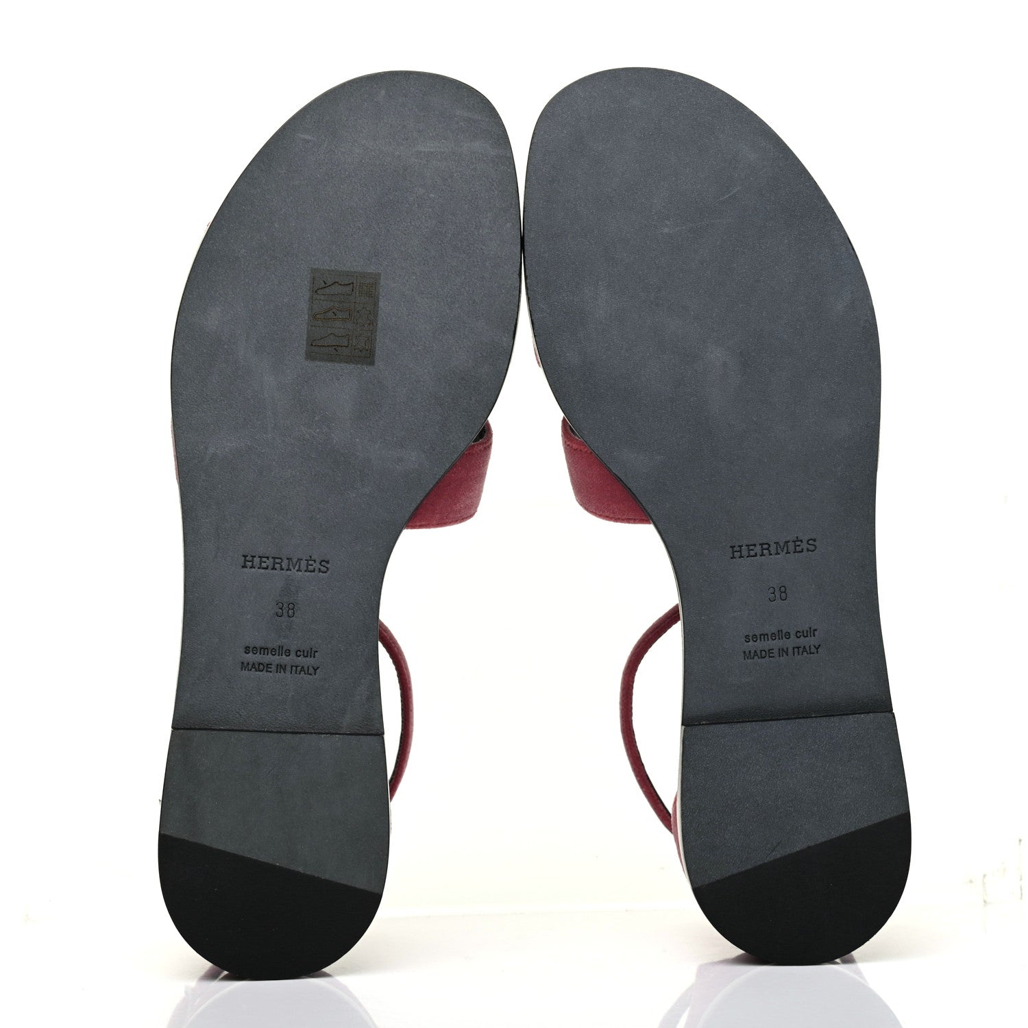 Hermes Velvet Santorini Sandals 38 Bois De Rose 5 of 8