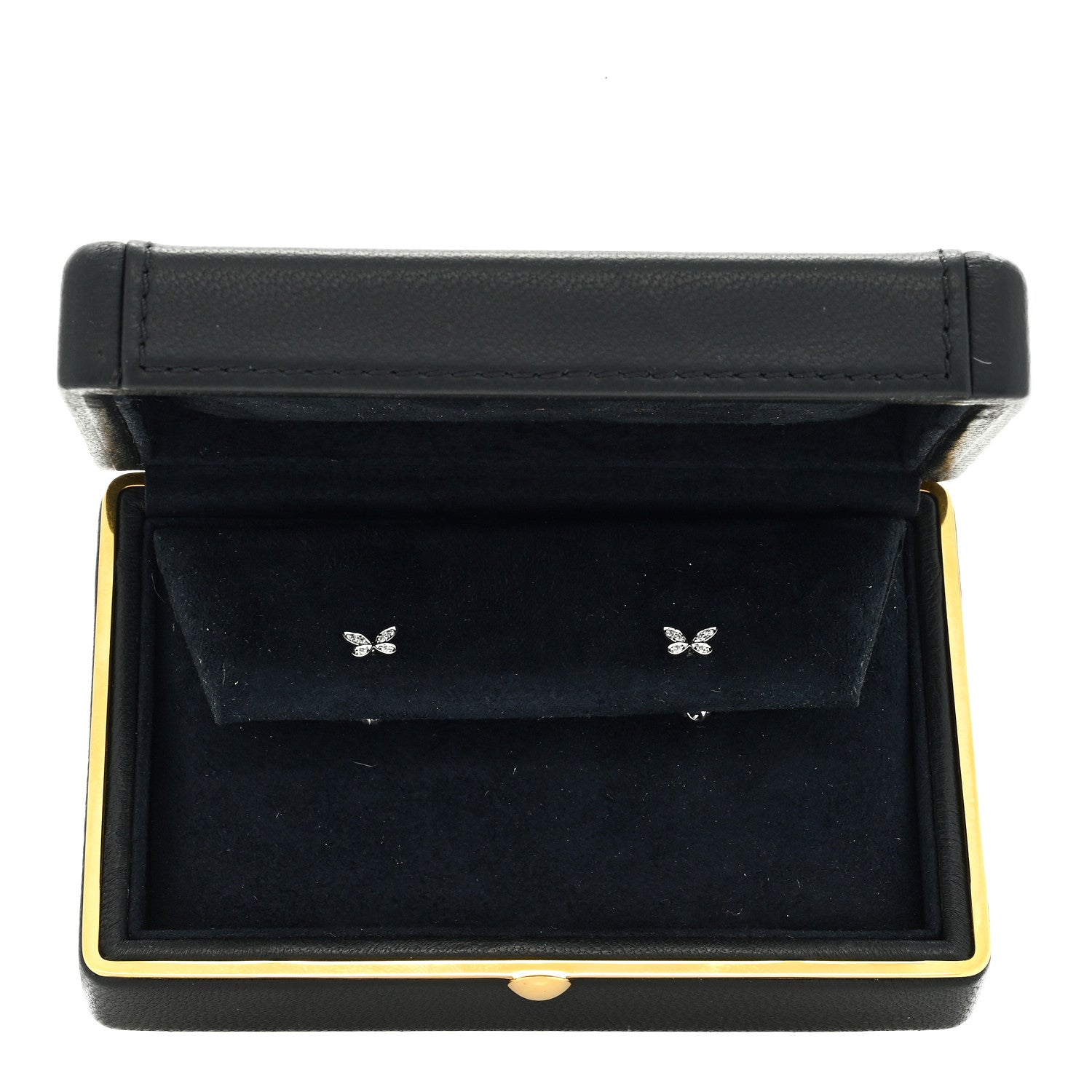 Graff 18K White Gold Diamond Petite Pave Butterfly Earrings 5 of 5