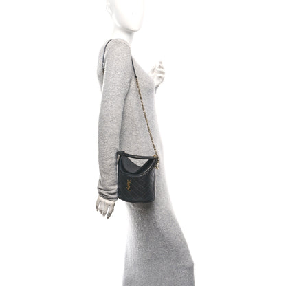Saint Laurent Lambskin Gabby Mini Bucket Bag Black 2 of 12