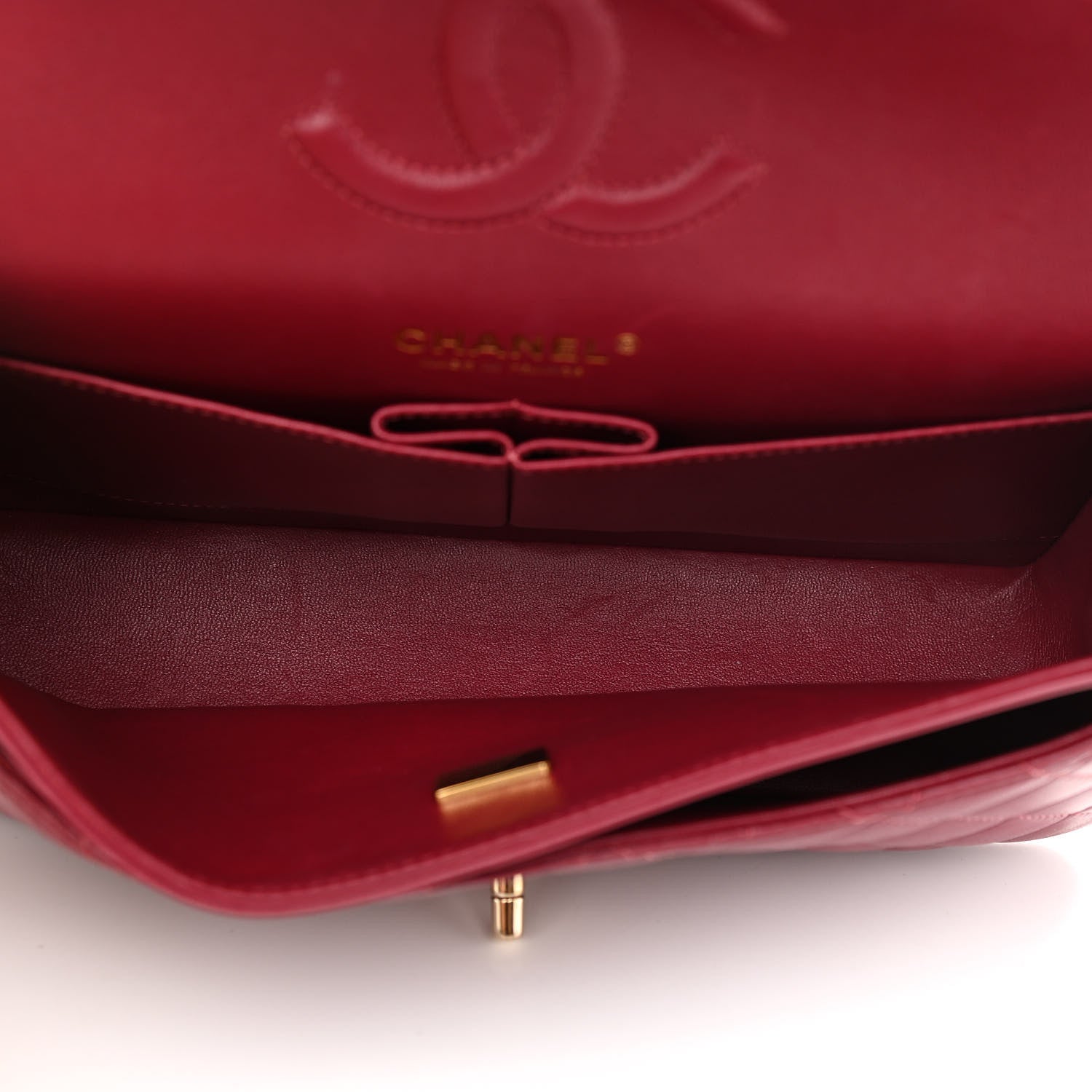 Chanel Lambskin Quilted Medium Double Flap Burgundy 7 of 10