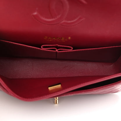 Chanel Lambskin Quilted Medium Double Flap Burgundy 7 of 10