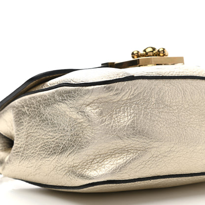 Chloe Metallic Grained Calfskin Small Elsie Shoulder Bag Light Gold 12 of 13