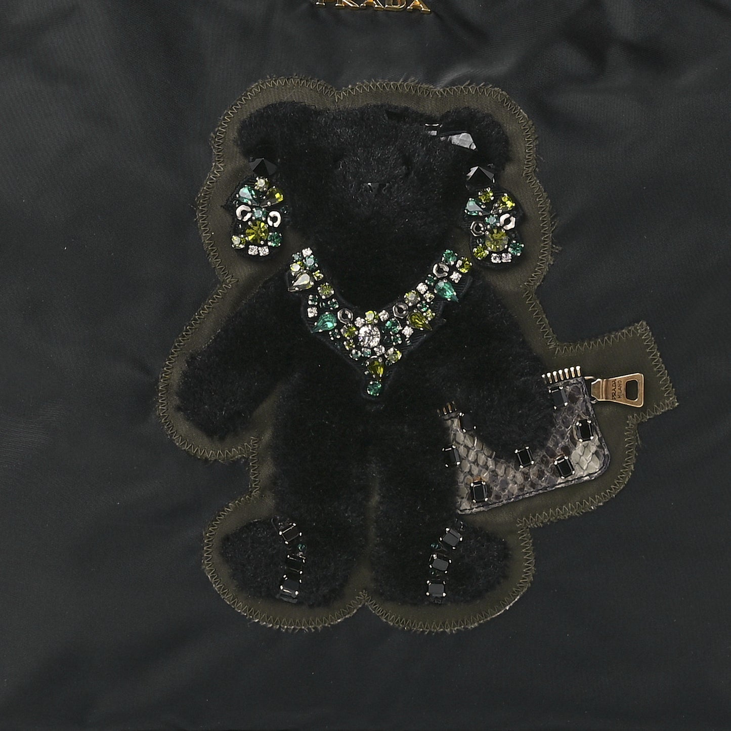 Tessuto Nylon Teddy Bear Tote Black