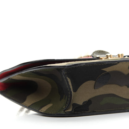 Valentino Garavani Nappa Canvas Camouflage Medium Glam Lock Rockstud Flap Verde 7 of 10