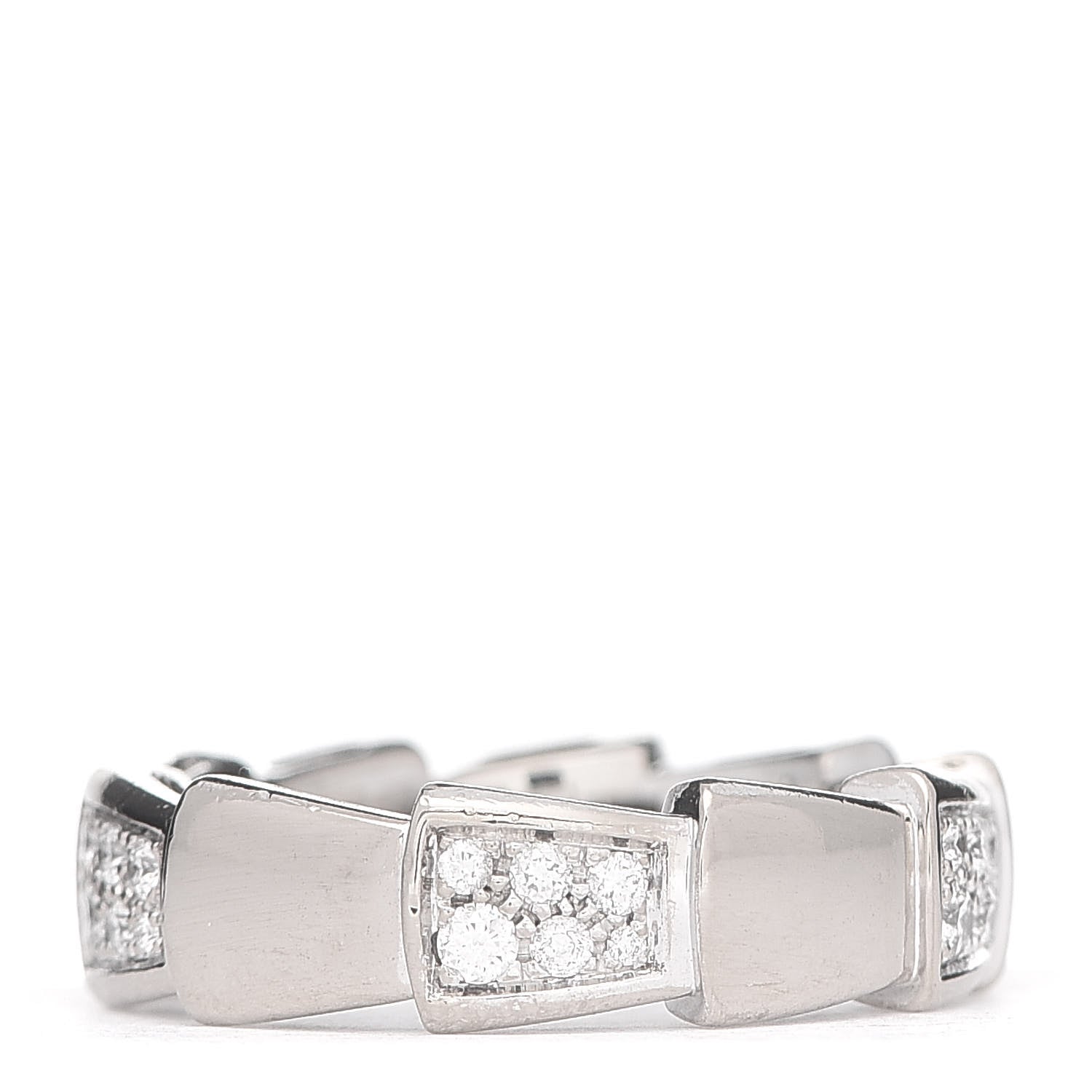 Bulgari 18K White Gold Diamond Serpenti Band Ring 50 5.25 3 of 5