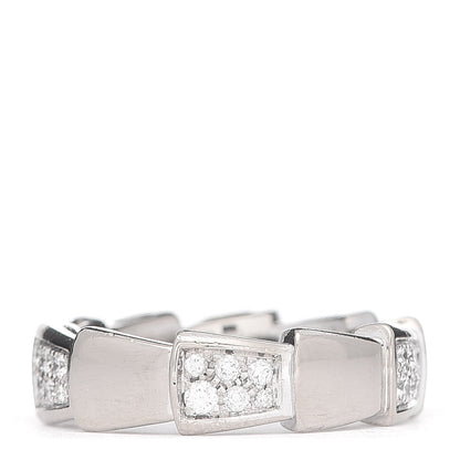 Bulgari 18K White Gold Diamond Serpenti Band Ring 50 5.25 3 of 5