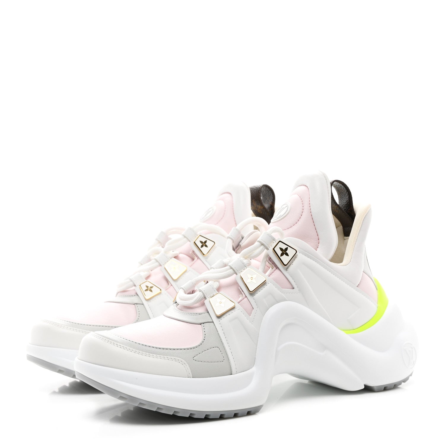 Louis Vuitton Calfskin LV Archlight Sneaker 40 Pink Gray Neon Yellow 3 of 8