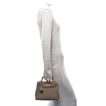 Hermes Togo Kelly Retourne 25 Etoupe 2 of 10