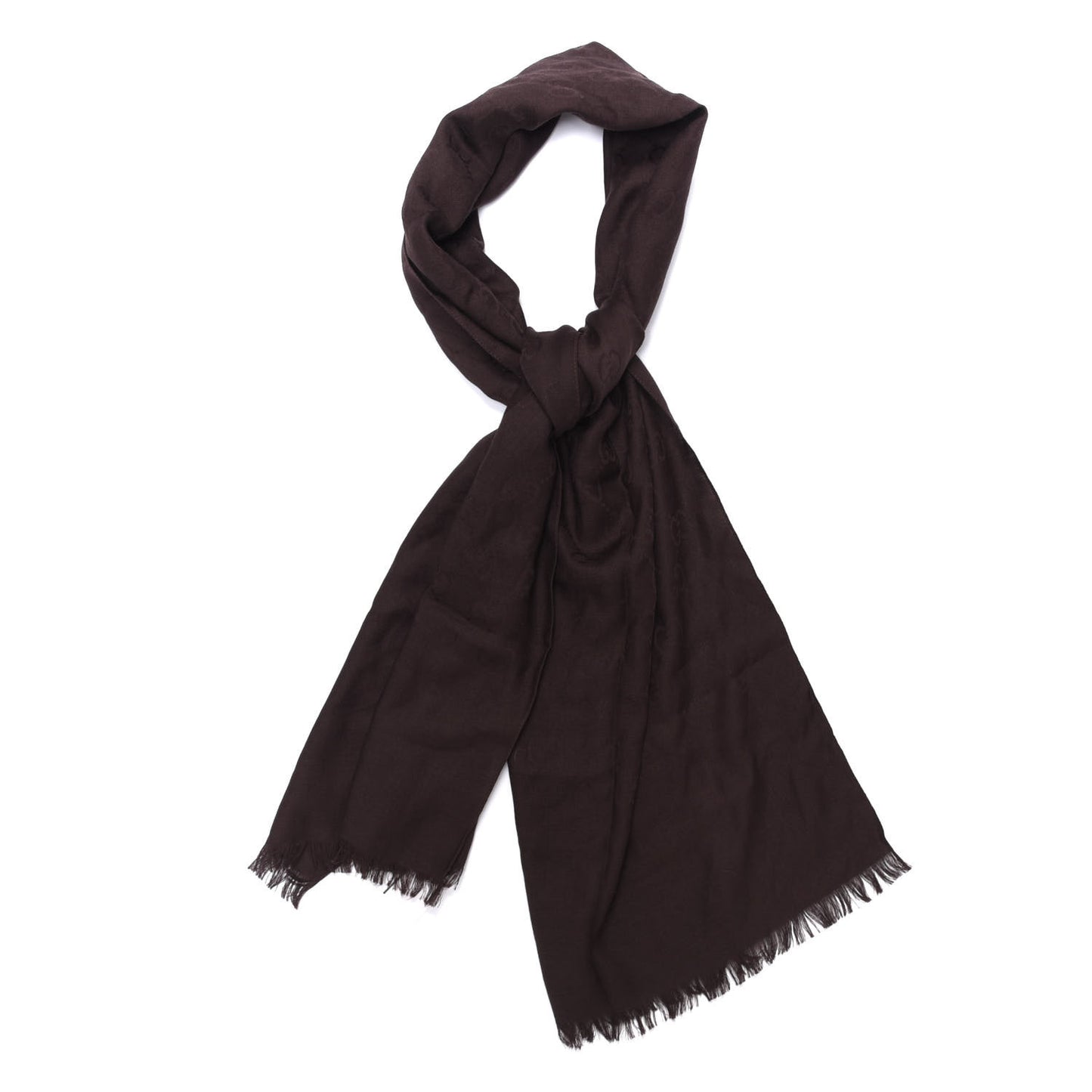 Wool Silk GG Monogram GGNat Scarf Coffee