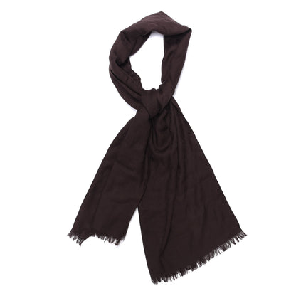 Gucci Wool Silk GG Monogram GGNat Scarf Coffee 1 of 4