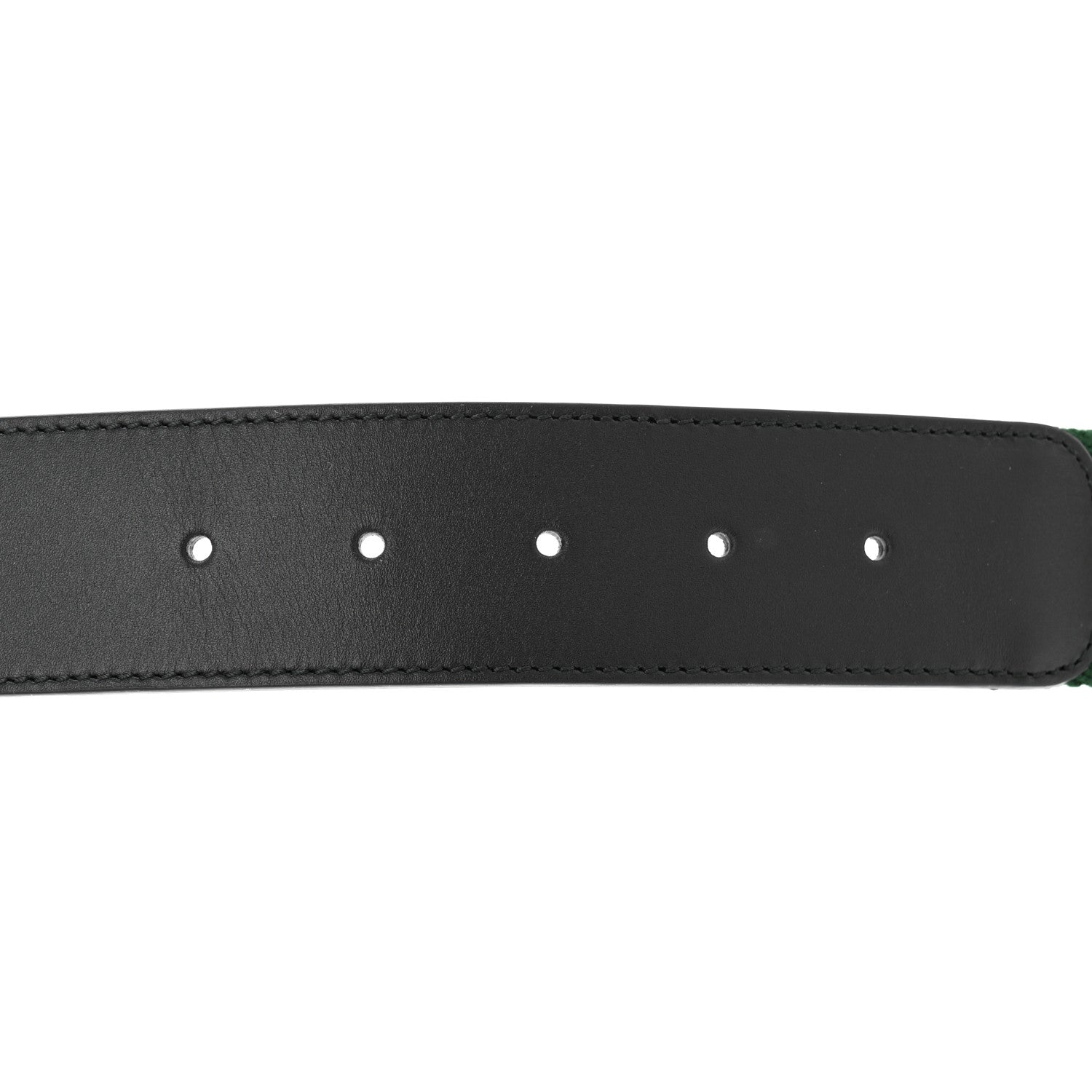 Gucci Nylon Calfskin Double G Web 40mm Belt 80 32 Green Red Black 4 of 5