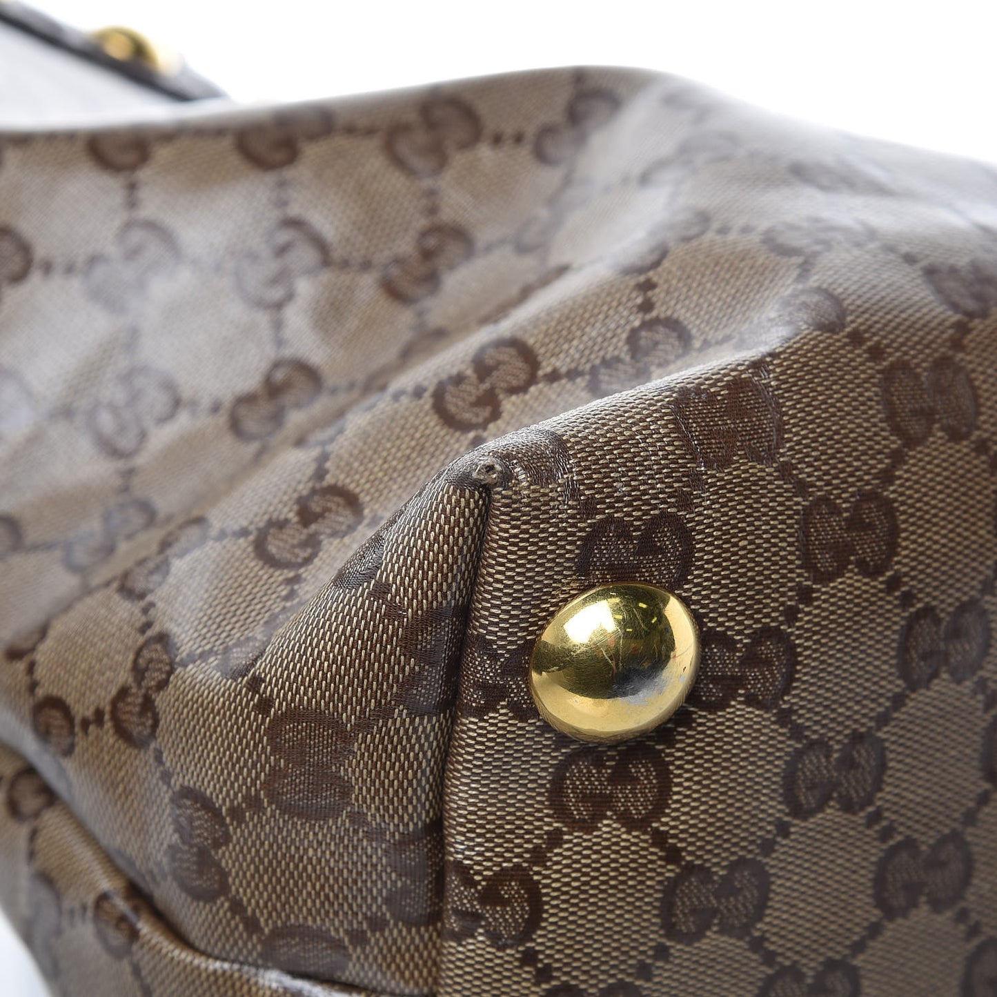 Crystal Monogram Medium Babouska Shopping Tote Dark Brown