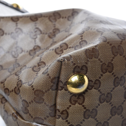 Gucci Crystal Monogram Medium Babouska Shopping Tote Dark Brown 9 of 11