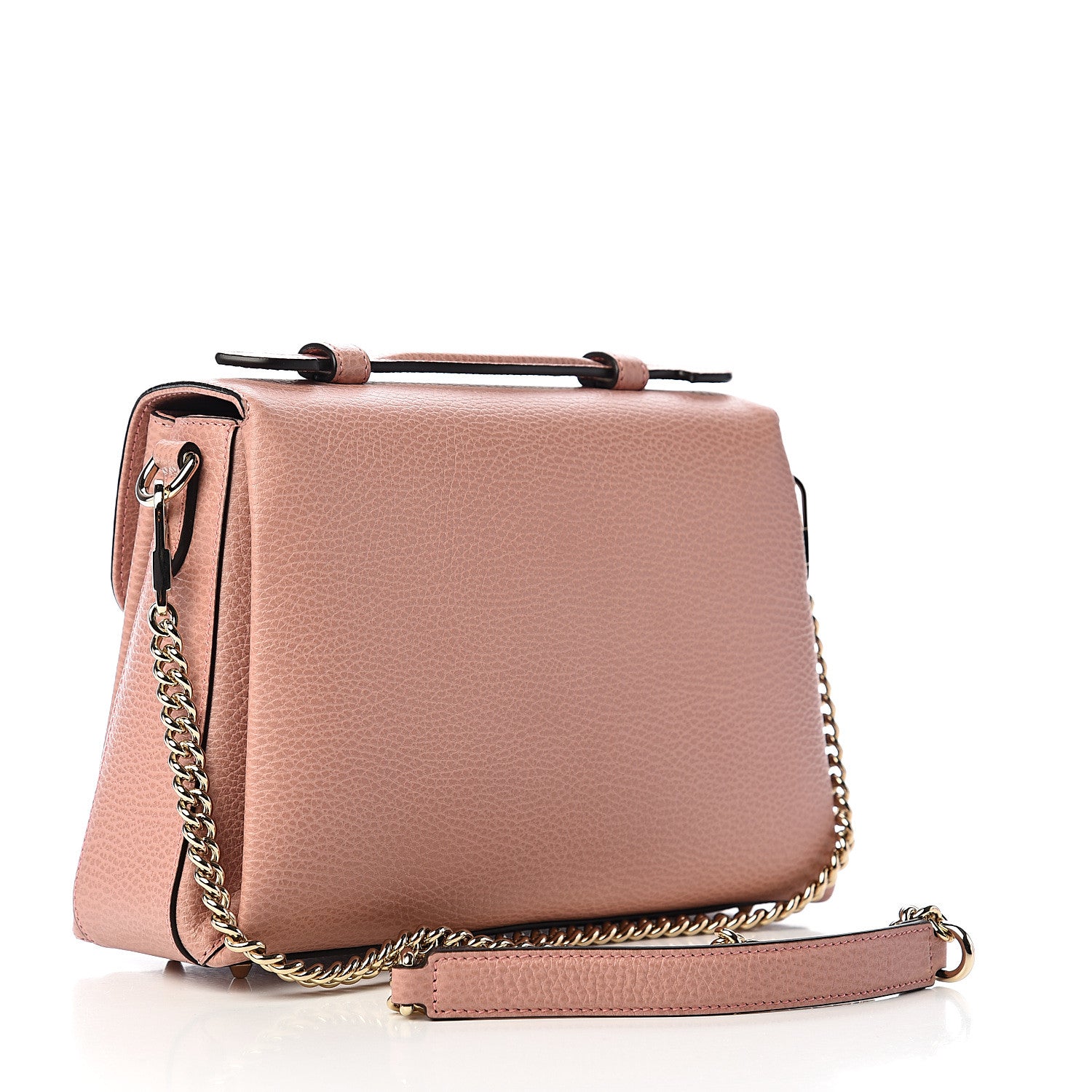 Gucci Dollar Calfskin Interlocking G Top Handle Shoulder Bag Soft Pink 2 of 9