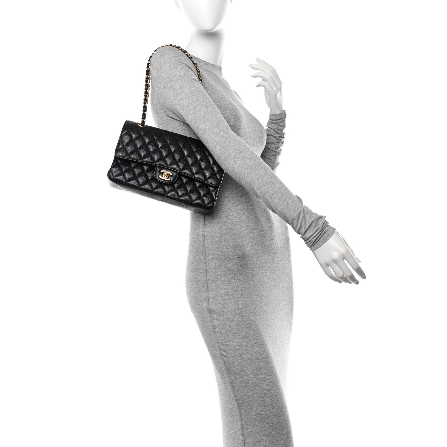 Chanel Caviar Quilted Medium Double Flap Black 2 of 11