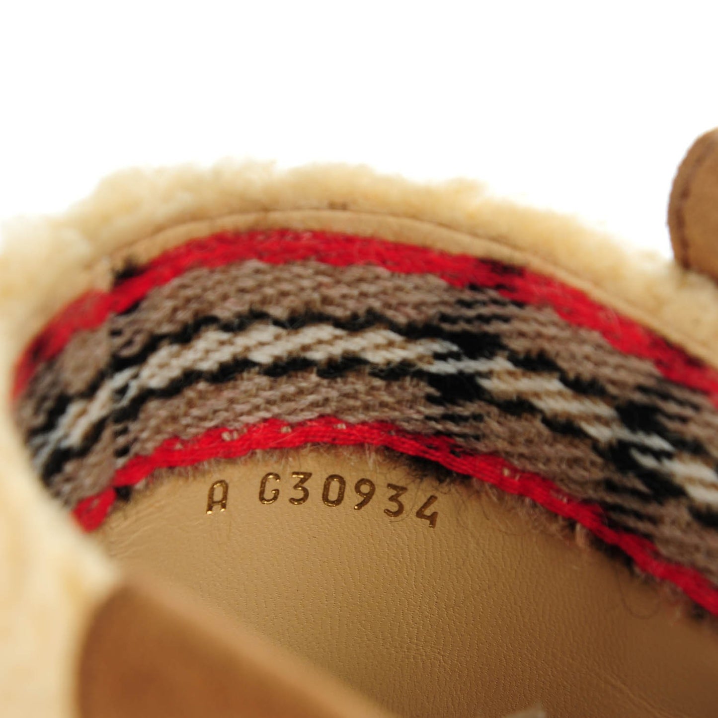Shearling Suede Calfskin High Boots 35 Brown Beige