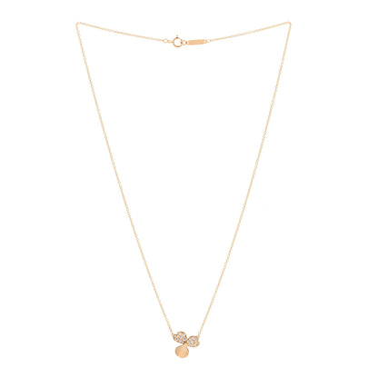 Tiffany 18K Rose Gold Diamond Paper Flowers Pendant Necklace 3 of 6