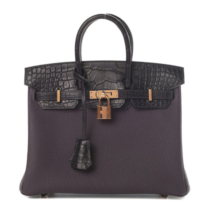 Hermes Togo Matte Alligator Birkin Touch 25 Raisin 1 of 11
