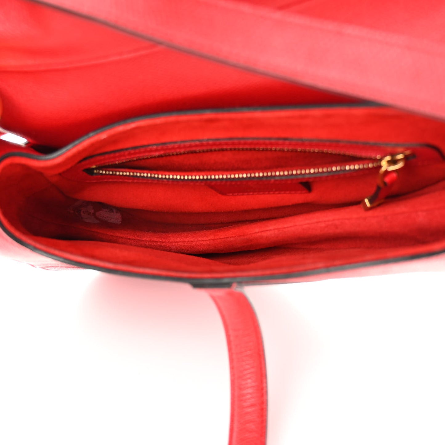 Grained Calfskin Saddle Bag Red