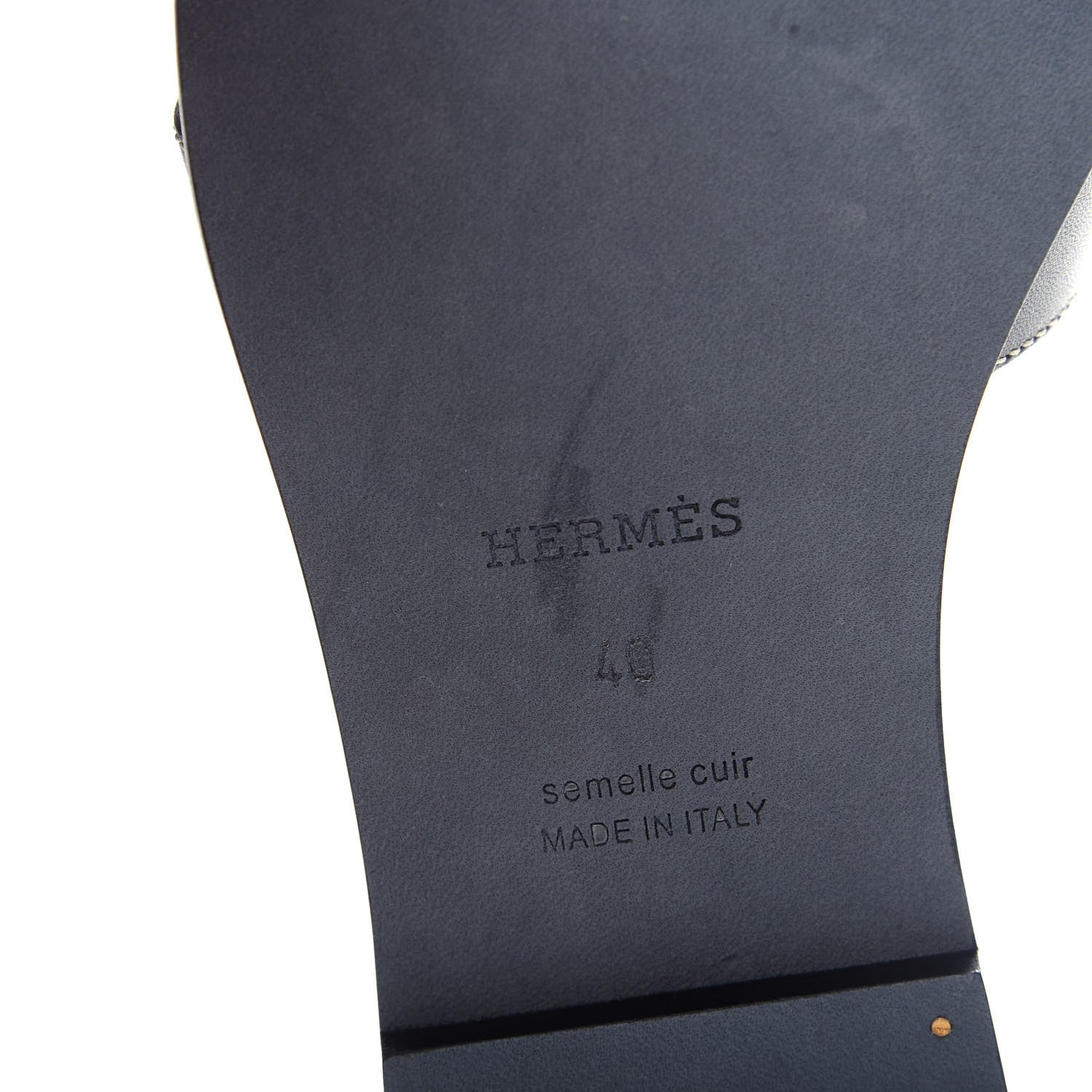 Hermes Box Calfskin Oran Sandals 40 Black 9 of 11
