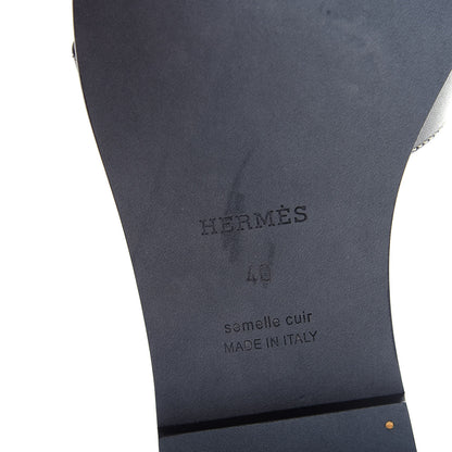 Hermes Box Calfskin Oran Sandals 40 Black 9 of 11