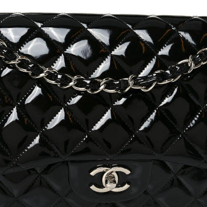 Chanel Patent Quilted Jumbo Double Flap Black 8 of 10