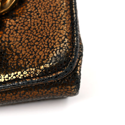 Versace Metallic Suede Palazzo Sultan Shoulder Bag Black Gold 17 of 17