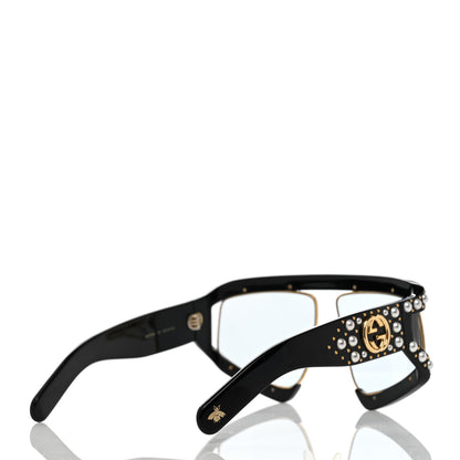 Gucci Acetate Pearl Rectangular Frame Sunglasses GG0234S Black 4 of 8
