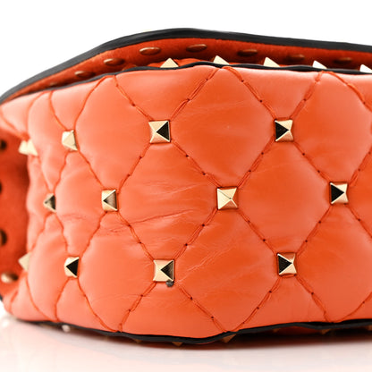 Valentino Garavani Calfskin Rockstud Spike Convertible Shoulder Bag Orange 8 of 9