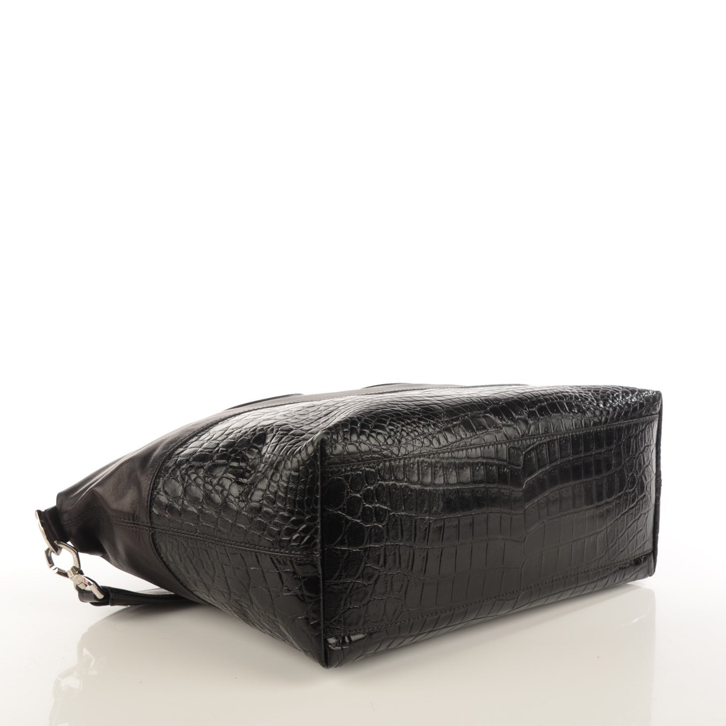 Calfskin Crocodile Embossed Medium Nightingale Black