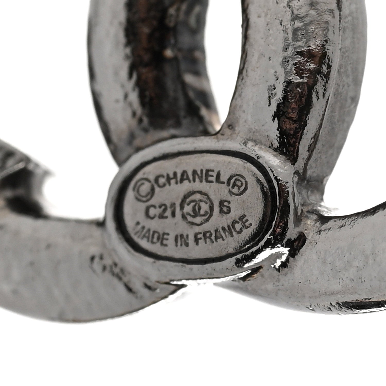 Chanel Crystal CC Starfall Earrings Silver 4 of 4