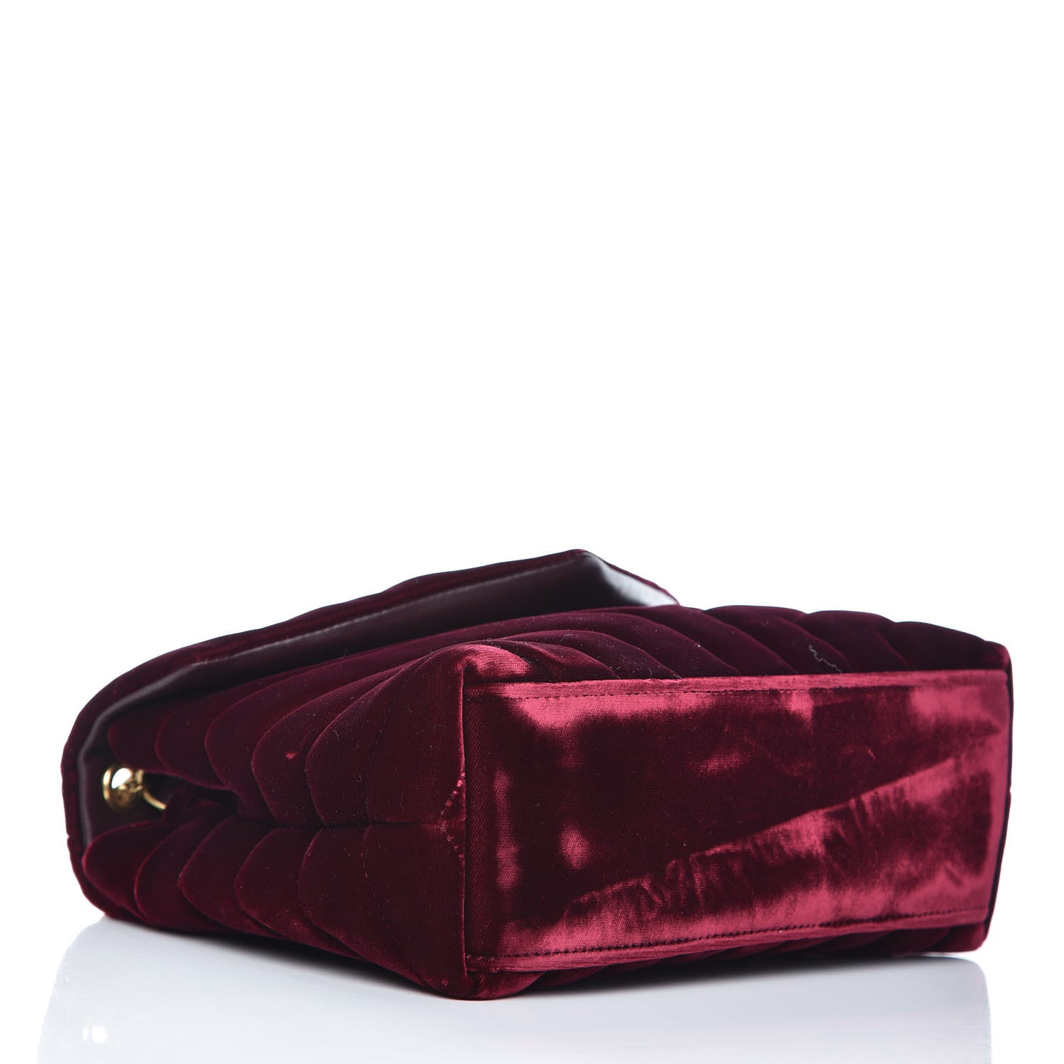 Saint Laurent Velvet Y Quilted Monogram Small Loulou Chain Satchel Burgundy 4 of 7