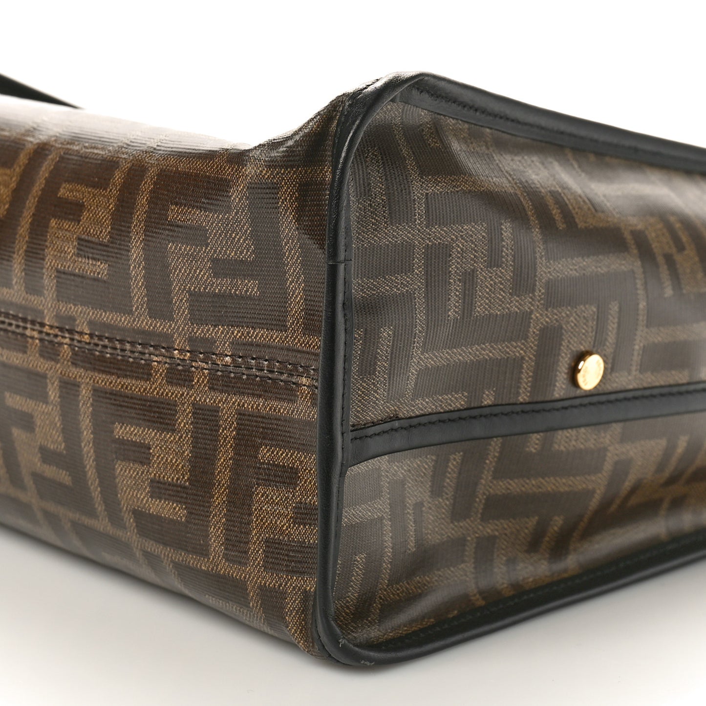 Glazed Fabric Vitello Century FF 1974 Stamp Patch Medium Peekaboo Defender Cover Mogano Panna Black