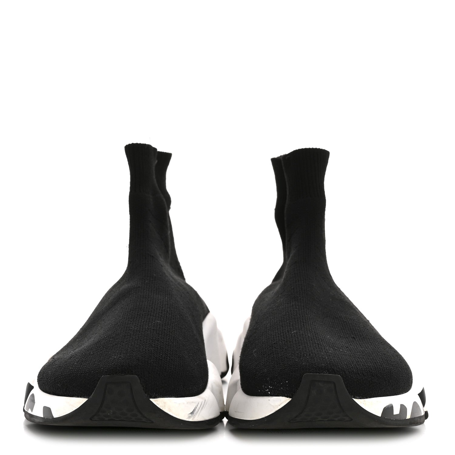 Balenciaga Neoprene Knit Womens Speed Graffiti Sneakers 38 Black White 3 of 11