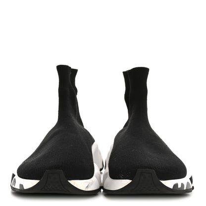 Balenciaga Neoprene Knit Womens Speed Graffiti Sneakers 38 Black White 3 of 11