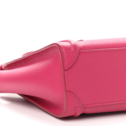Celine Drummed Calfskin Nano Luggage Fuchsia 8 of 9