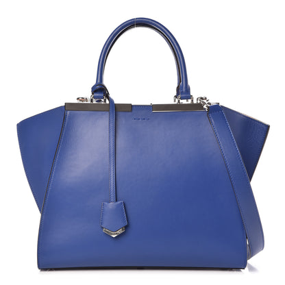 Fendi Vitello Dolce Shiny Nappa Petite 3Jours Tote Blue Neon Rosa Plaster 1 of 9