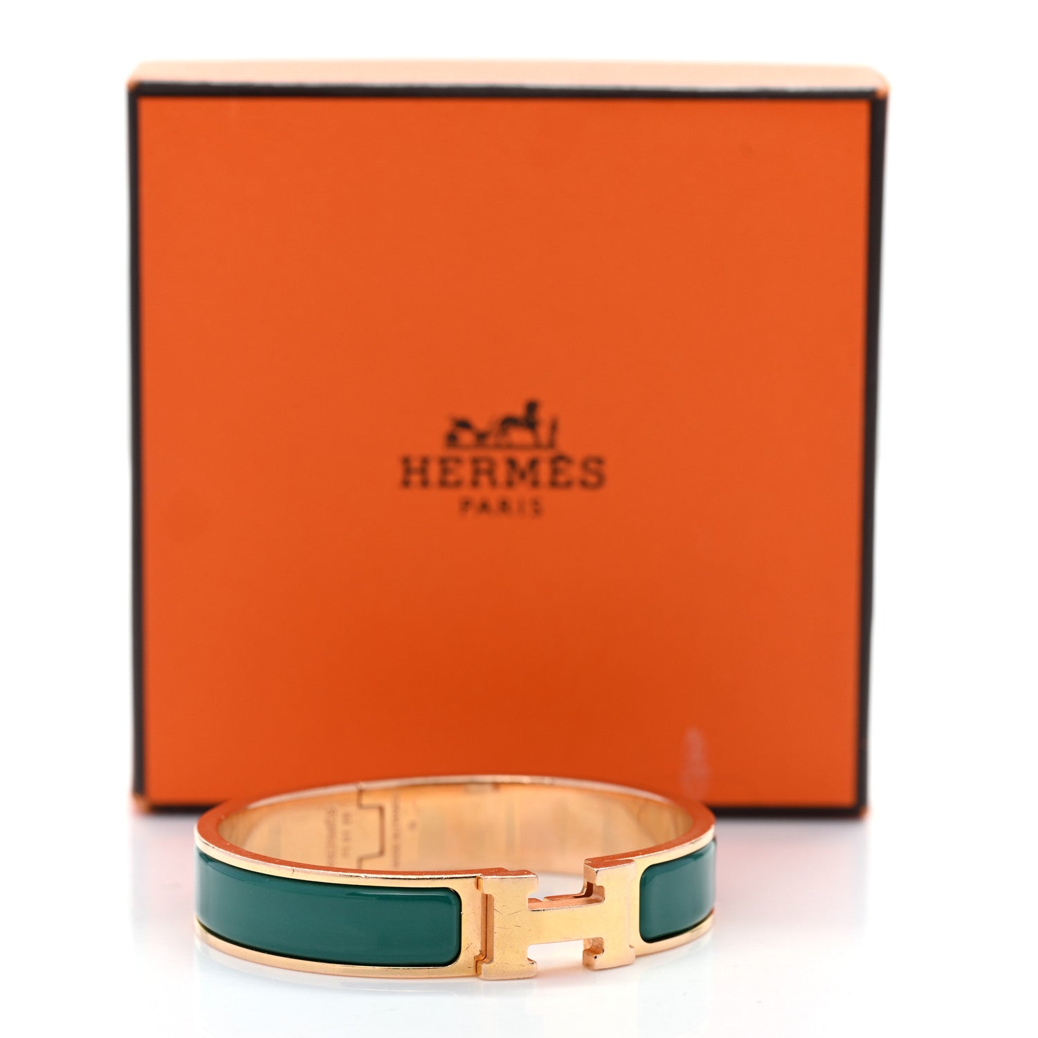 Hermes Narrow Enamel Clic Clac H Bracelet PM Malachite 5 of 5
