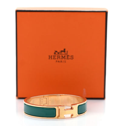 Hermes Narrow Enamel Clic Clac H Bracelet PM Malachite 5 of 5