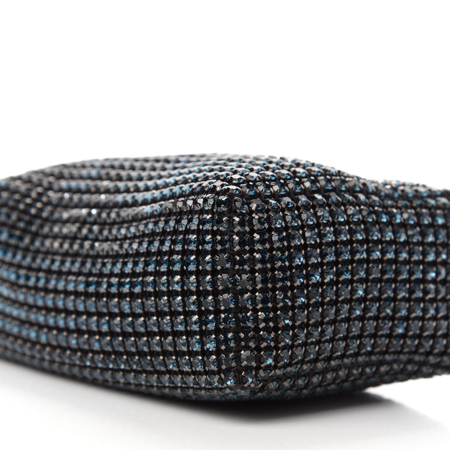Mesh Crystal Rhinestone Mini Heiress Pouch Navy