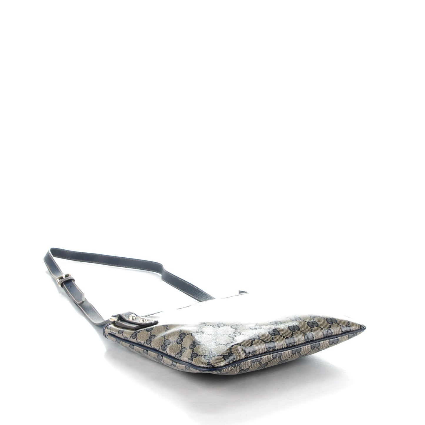 Crystal Monogram Flat Messenger Bag Navy