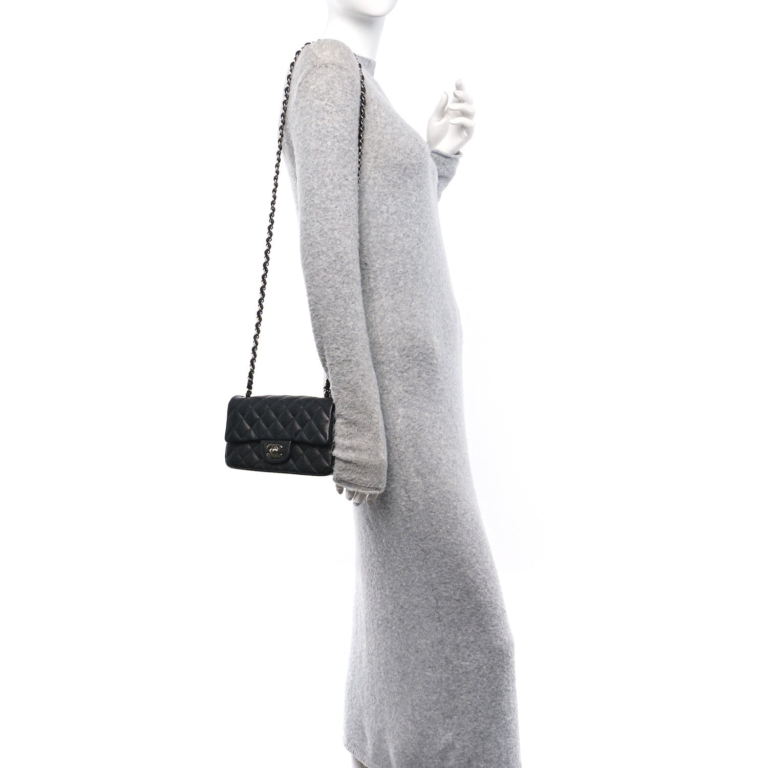 Chanel Caviar Quilted Mini Rectangular Flap Black 2 of 10