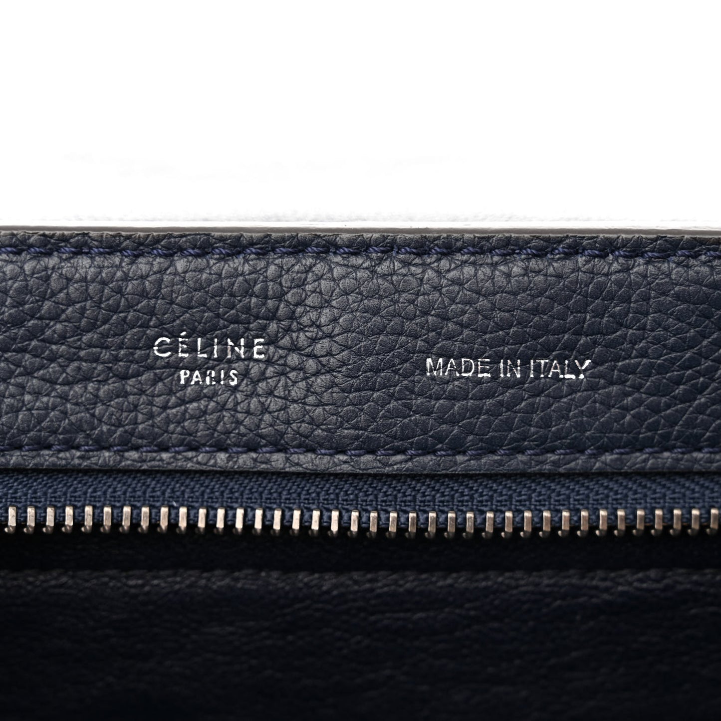 Drummed Calfskin Suede Medium Trapeze Navy Blue