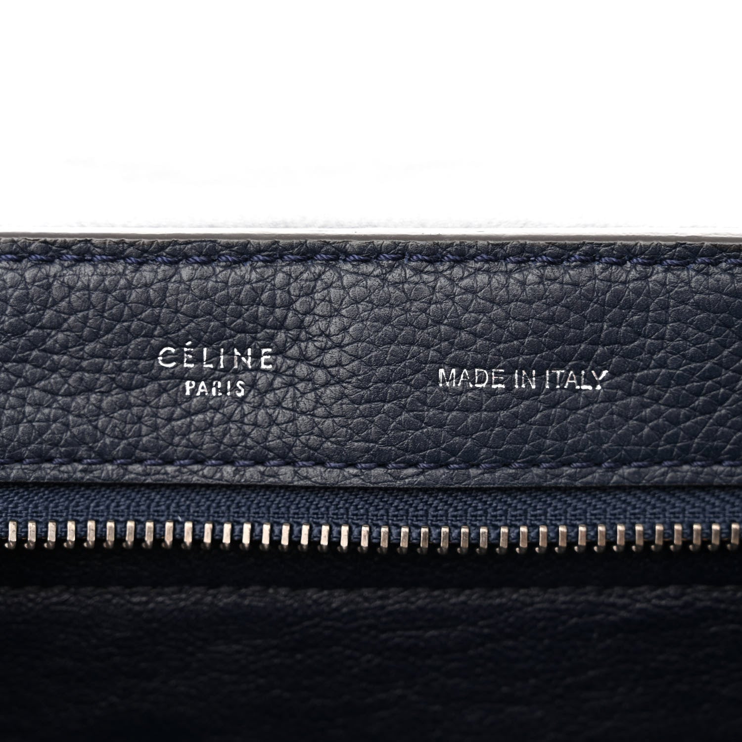 Celine Drummed Calfskin Suede Medium Trapeze Navy Blue 6 of 12