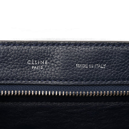 Celine Drummed Calfskin Suede Medium Trapeze Navy Blue 6 of 12