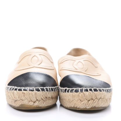 Chanel Lambskin CC Espadrilles 36 Beige Black 2 of 12