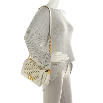 Chanel Braided Sheepskin Medium Boy Reverso Flap White 2 of 9