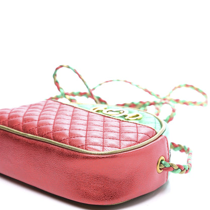 Gucci Laminated Nappa Trapuntata Mini Zumi Dome Shoulder Bag Rosso Jasmine Green Rame 8 of 10