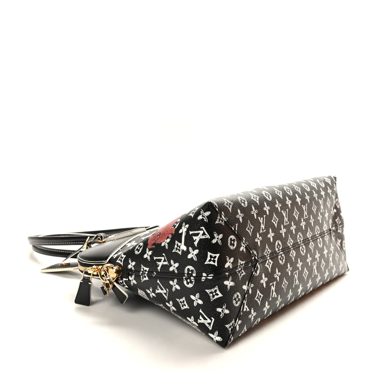 Louis Vuitton Calfskin Catogram Alma Souple MM Black 4 of 8