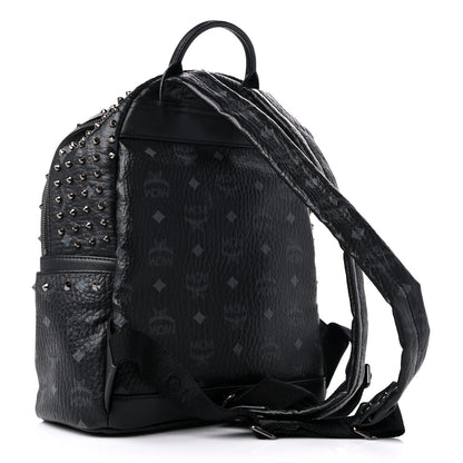MCM Visetos Swarovski Studded Small Diamond Backpack Black 3 of 8